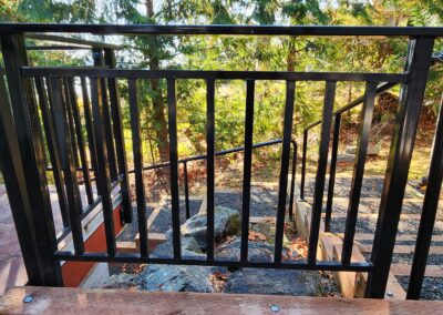 custom black metal deck and patio railing